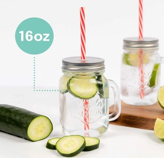 Glass Drinking Mason Jar