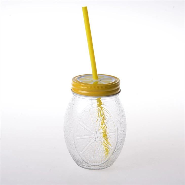 Cwpan Lemon gyda Chaead a Gwellt
