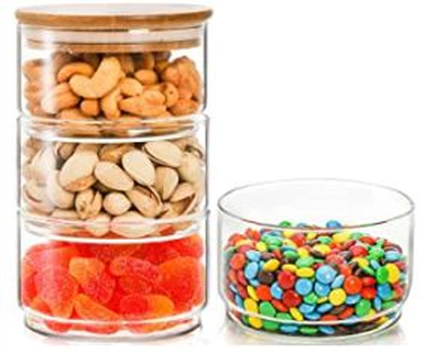 Jariau Gwydr Pentyrru 4 Haen