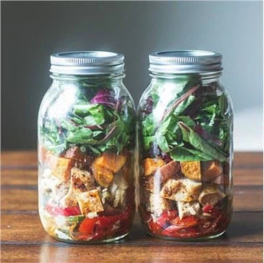 Jar Mason Gwydr Gyda Chaead Aerglwm
