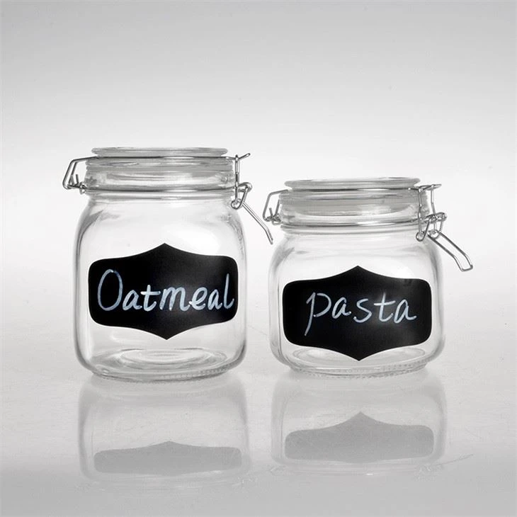 Canisters Jariau Gwydr Sgwâr gyda Chaeadau